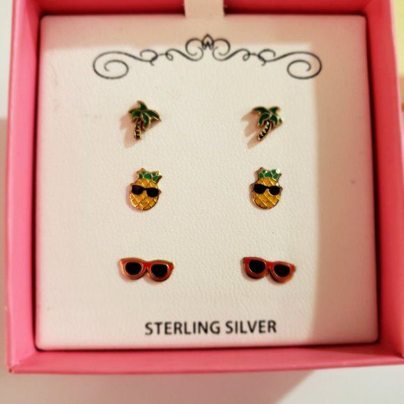 Macy's Jewelry - MACY'S 3-Pieces Set Tropical Stud Earrings $100
